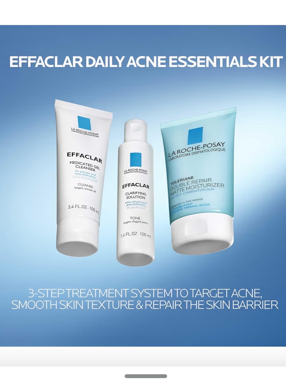 La Roche-Posay Effaclar Daily Acne Essentials Kit | 3-Step Acne Care Set - Picture 12 of 12